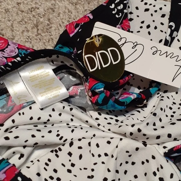 NWT ANNE COLE 34D/32DD top & XS bikini bottoms - Picture 3 of 4